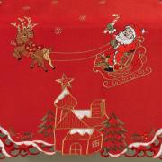 Trilho (Caminho) de Mesa Natal com Bordado Richelieu 45x170cm - Estrela Vermelho - Dui Design