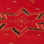 Centro de Mesa Natal Quadrado com Bordado Richelieu 85x85cm - Estrela Vermelho - Dui Design