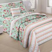 Jogo de Cama Queen 150 fios 100% Algodo - Eternity Verde Agua - Santista
