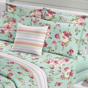 Jogo de Cama Queen 150 fios 100% Algodo - Eternity Verde Agua - Santista