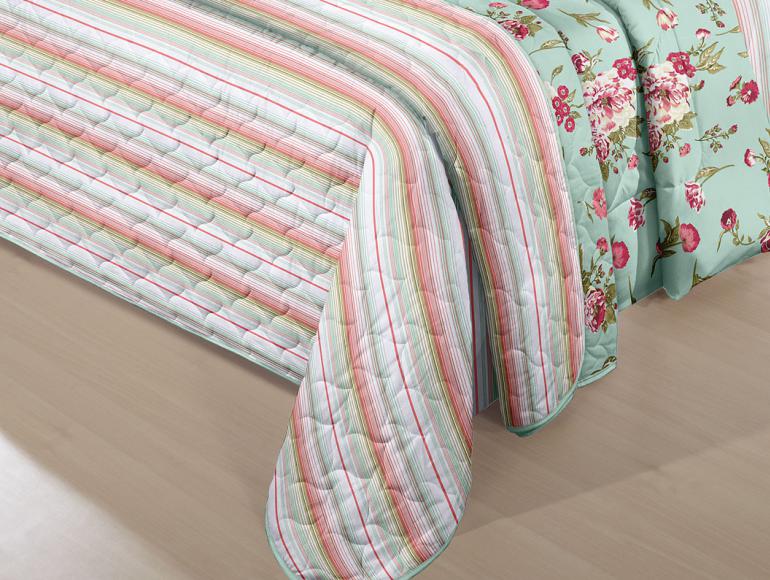 Jogo de Cama Queen 150 fios 100% Algodo - Eternity Verde Agua - Santista