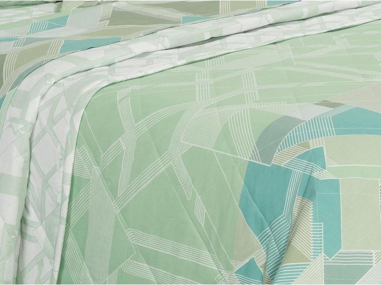 Kit: 1 Cobre-leito Queen + 2 Porta-travesseiros 150 fios - Ethos Verde - Dui Design