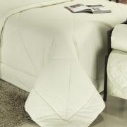 Kit: 1 Cobre-leito King + 2 Porta-travesseiros Percal 200 fios 100% Algodo - Everyday Marfim - Dui Design