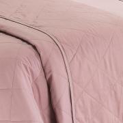 Kit: 1 Cobre-leito Queen + 2 Porta-travesseiros Percal 200 fios 100% Algodo - Everyday Rosa Madeira - Dui Design