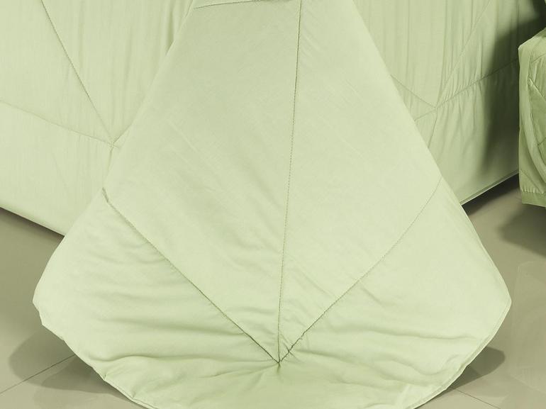 Kit: 1 Cobre-leito Queen + 2 Porta-travesseiros Percal 200 fios 100% Algodo - Everyday Verde - Dui Design