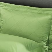 Kit: 1 Cobre-leito Casal + 2 Porta-travesseiros Percal 200 fios 100% Algodo - Everyday Verde Mineral - Dui Design