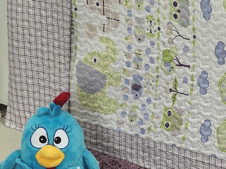 Kit: 1 Cobre-leito Solteiro Bouti de Microfibra PatchWork + 1 Porta-travesseiro - Fazendinha - Dui Design