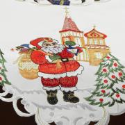 Centro de Mesa Natal Quadrado com Bordado Richelieu 85x85cm - Felicidade Branco - Dui Design