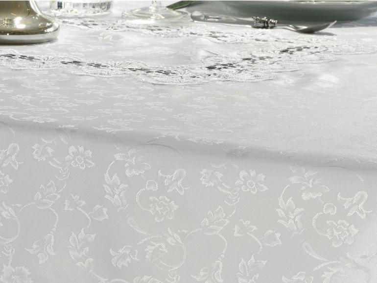 Toalha de Mesa com Bordado Guipir Fcil de Limpar Retangular 6 Lugares 160x220cm - Felicity Branco - Dui Design