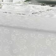 Toalha de Mesa com Bordado Guipir Fcil de Limpar Retangular 10-12 Lugares 180x320cm - Felicity Branco - Dui Design
