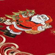 Jogo Americano Natal 4 Lugares (4 peas) com Bordado Richelieu 35x50cm - Feliz Natal Vermelho - Dui Design