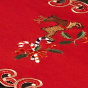Trilho de Mesa Natal com Bordado Richelieu 40x85cm Avulso - Feliz Natal Vermelho - Dui Design