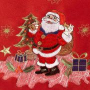 Trilho de Mesa Natal com Bordado Richelieu 45x170cm Avulso - Feliz Natal Vermelho - Dui Design