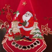 Toalha de Mesa Natal com Bordado Richelieu Quadrada 4 Lugares 160x160cm - Festa Vermelho - Dui Design