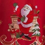 Toalha de Mesa Natal com Bordado Richelieu Redonda 175cm - Festa Vermelho - Dui Design