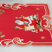 Jogo Americano Natal 4 Lugares (4 peas) com Bordado Richelieu 35x50cm - Festa Vermelho - Dui Design