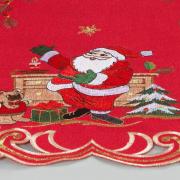 Trilho de Mesa Natal com Bordado Richelieu 40x85cm Avulso - Festa Vermelho - Dui Design