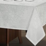 Toalha de Mesa Fcil de Limpar Retangular 10-12 Lugares 160x320cm - Fiore Branco - Dui Design