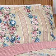 Kit: 1 Cobre-leito King Bouti de Microfibra Ultrasonic Estampada + 2 Porta-travesseiros - Flora Rosa Velho - Dui Design