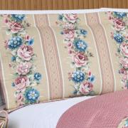 Kit: 1 Cobre-leito King Bouti de Microfibra Ultrasonic Estampada + 2 Porta-travesseiros - Flora Rosa Velho - Dui Design