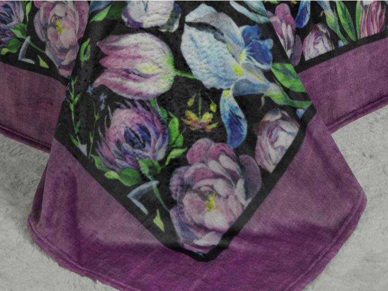 Cobertor Avulso Casal Flanelado com Estampa Digital 260 gramas/m² - Floral Art - Dui Design