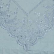 Enxoval 10 peças com Cobre-leito Casal Percal 200 fios com Bordado Inglês - Florata Branco e Azul - Dui Design