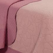 Kit: 1 Cobre-leito Casal Bouti de Microfibra Ultrasonic + 2 Porta-travesseiros - Florata Rosa Velho - Dui Design