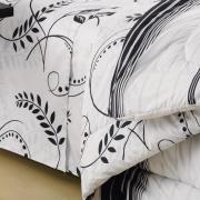 Jogo de cama Casal 150 fios 100% Algodo - Florenca Preto - Teka