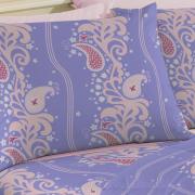 Jogo de Cama Solteiro 120 fios 100% Algodo - Flrida Violeta - Teka