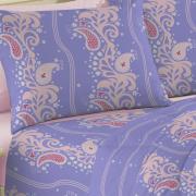 Jogo de Cama Solteiro 120 fios 100% Algodo - Flrida Violeta - Teka