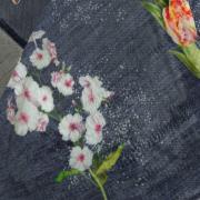 Cobertor Avulso Queen Flanelado com Estampa Digital 260 gramas/m² - Flower Jeans - Dui Design