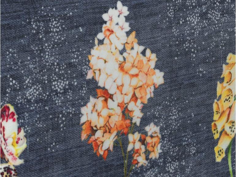 Cobertor Avulso King Flanelado com Estampa Digital 260 gramas/m² - Flower Jeans - Dui Design