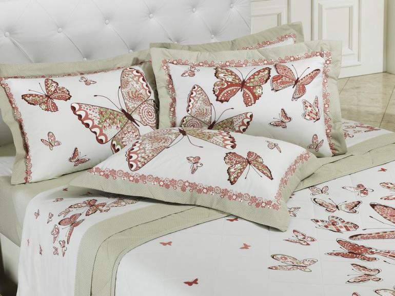 Jogo de Cama Queen Percal 200 fios 100% Algodo - Fly Rosa - Dui Design