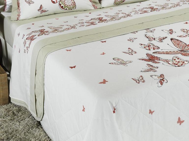Jogo de Cama Queen Percal 200 fios 100% Algodo - Fly Rosa - Dui Design
