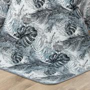Kit: 1 Cobre-leito Queen Bouti de Microfibra Ultrasonic Estampada + 2 Porta-travesseiros - Foliage Preto e Branco - Dui Design