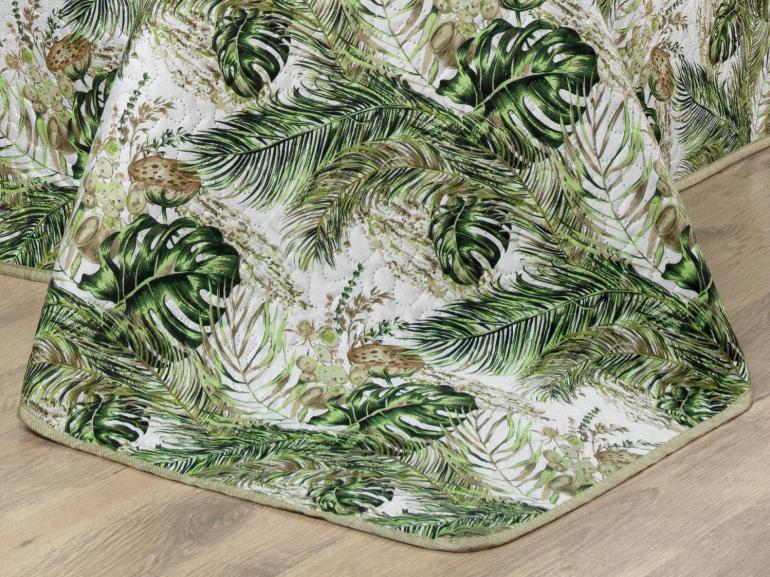 Kit: 1 Cobre-leito King Bouti de Microfibra Ultrasonic Estampada + 2 Porta-travesseiros - Foliage Verde - Dui Design