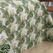 Kit: 1 Cobre-leito King Bouti de Microfibra Ultrasonic Estampada + 2 Porta-travesseiros - Foliage Verde - Dui Design
