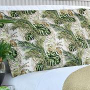 Kit: 1 Cobre-leito King Bouti de Microfibra Ultrasonic Estampada + 2 Porta-travesseiros - Foliage Verde - Dui Design