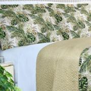 Kit: 1 Cobre-leito King Bouti de Microfibra Ultrasonic Estampada + 2 Porta-travesseiros - Foliage Verde - Dui Design