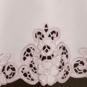 Toalha de Mesa com Bordado Richelieu Redonda 180cm - Francine Rosa Velho - Dui Design