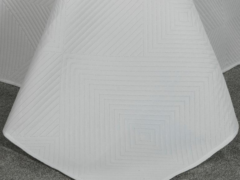 Kit: 1 Cobre-leito Solteiro Bouti de Microfibra Ultrasonic + 1 Porta-travesseiro - Franklin Branco - Dui Design