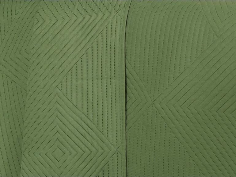 Kit: 1 Cobre-leito Solteiro Bouti de Microfibra Ultrasonic + 1 Porta-travesseiro - Franklin Verde Oliva - Dui Design
