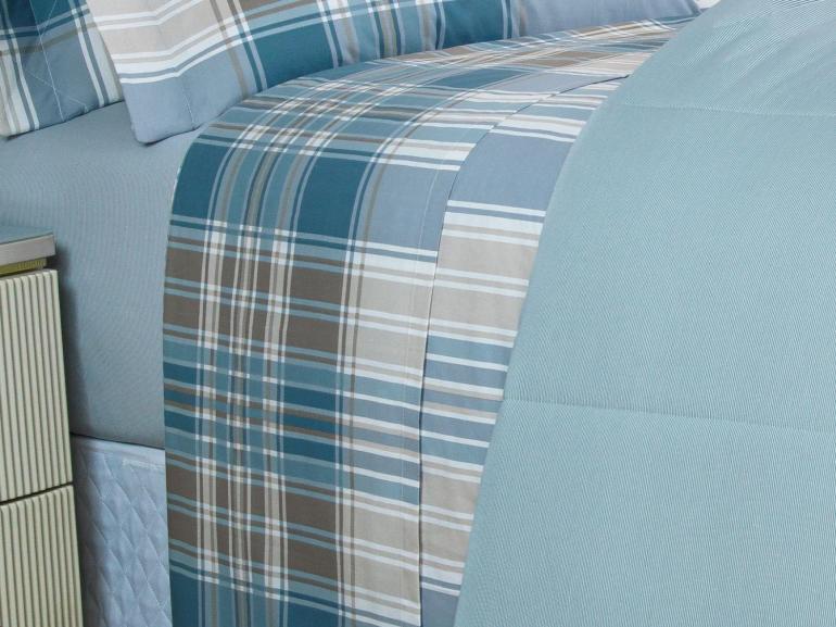 Jogo de Cama Queen Percal 200 fios - Fred Azul - Dui Design