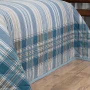 Kit: 1 Cobre-leito Queen + 2 Porta-travesseiros Percal 200 fios - Fred Azul - Dui Design