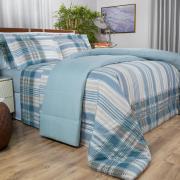 Edredom Casal Percal 200 fios - Fred Azul - Dui Design