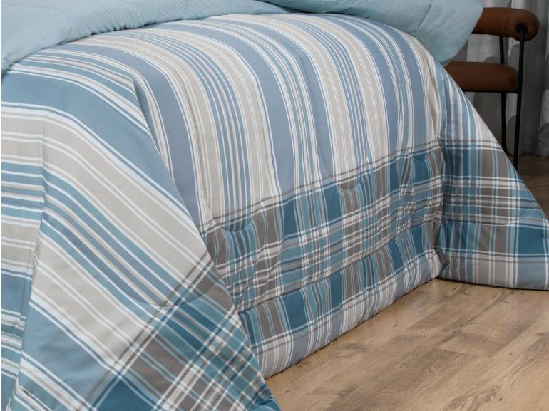 Edredom Casal Percal 200 fios - Fred Azul - Dui Design
