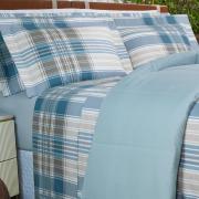 Edredom Casal Percal 200 fios - Fred Azul - Dui Design