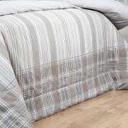 Jogo de Cama Solteiro Percal 200 fios - Fred Bege - Dui Design