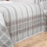 Kit: 1 Cobre-leito Solteiro + 1 Porta-travesseiro Percal 200 fios - Fred Bege - Dui Design