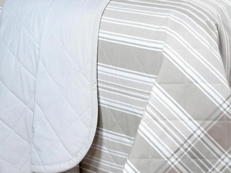 Kit: 1 Cobre-leito Solteiro + 1 Porta-travesseiro Percal 200 fios - Fred Bege - Dui Design